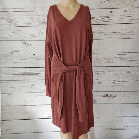 Kenneth Cole Asymmetric Cotton Long Sleeve Dress Large NWT - Picture 2 of 4